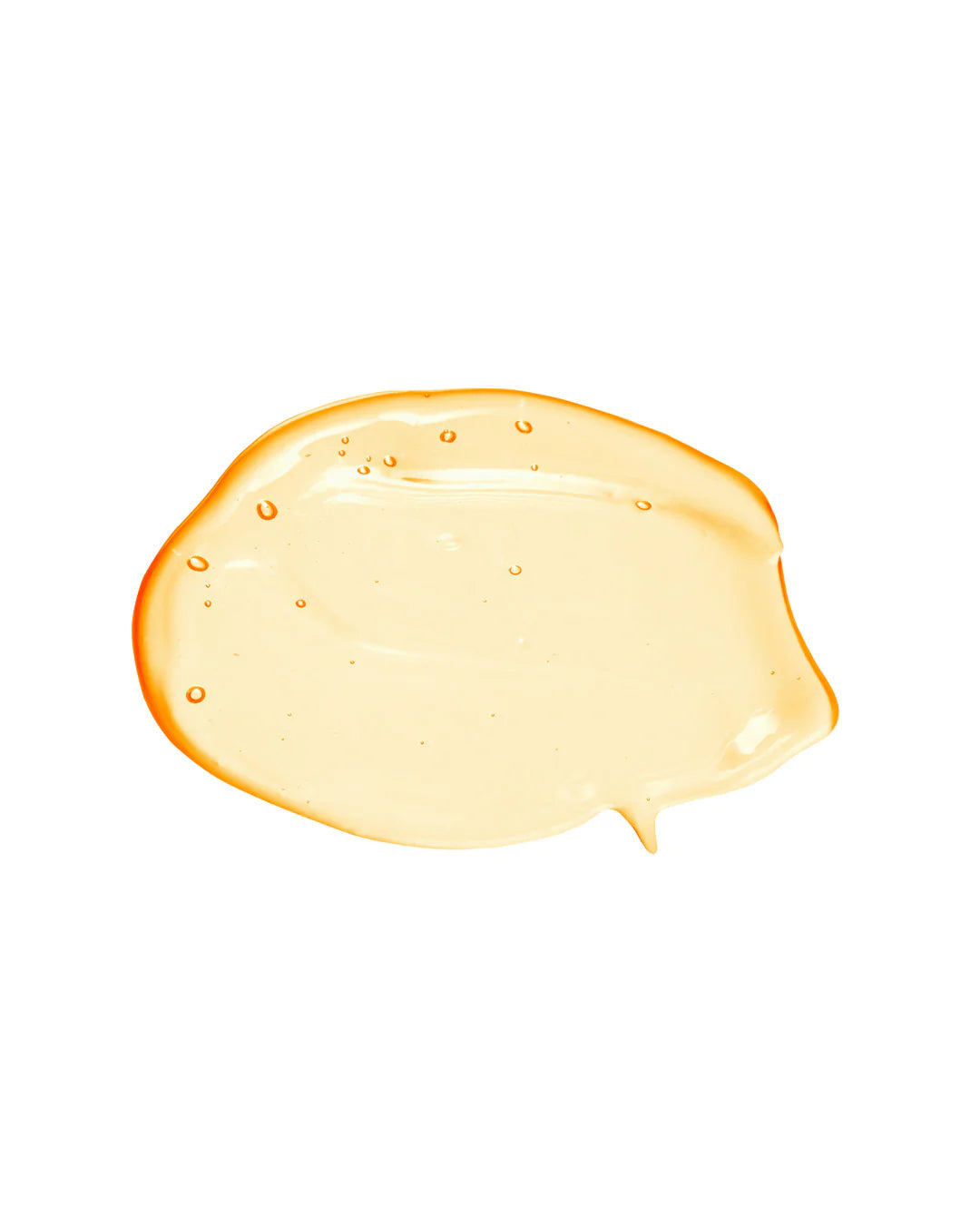 Yellow liquid droplet on a white background