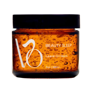Jar of Beauty Sleep leave-on mask with visible brand logo on a white background