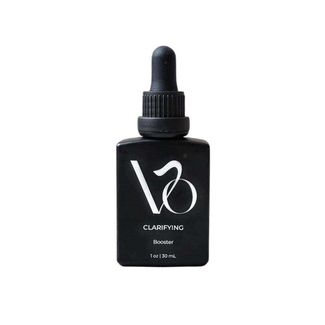 Black bottle with dropper labeled 'VO' on a white background