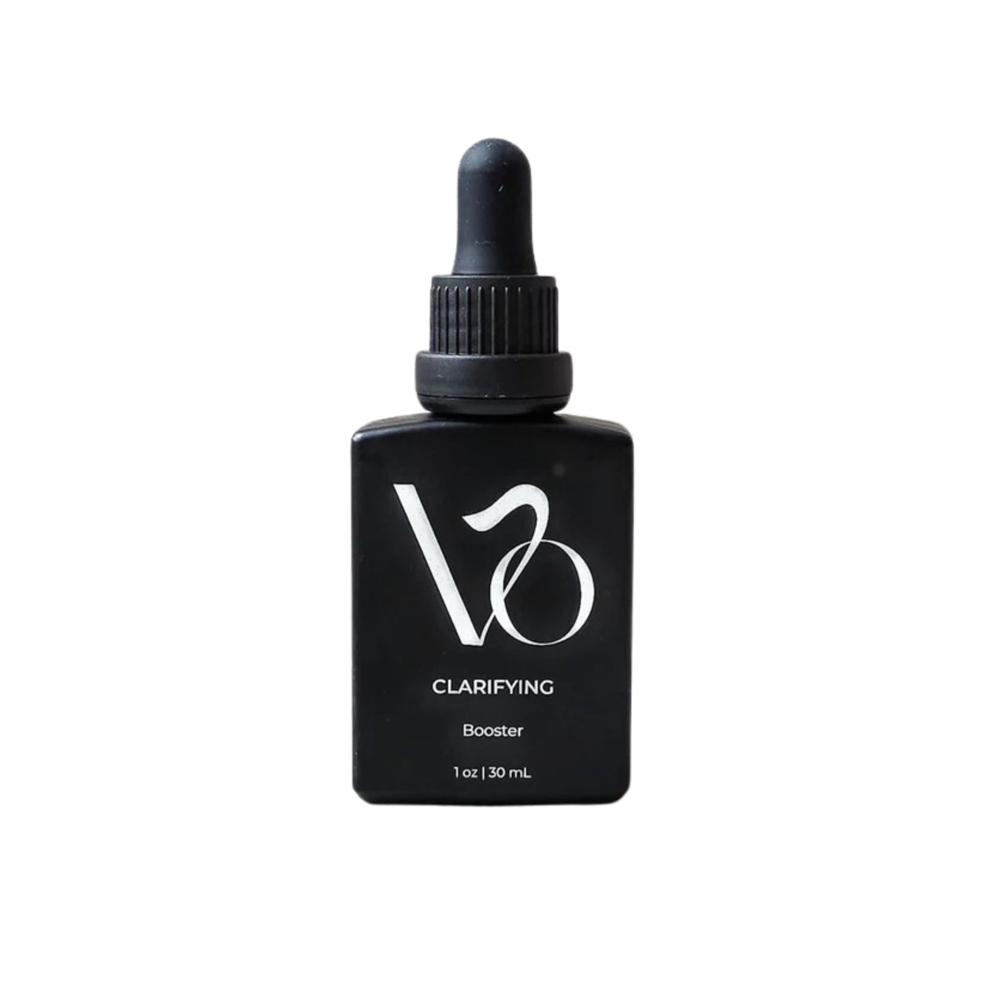 Black bottle with dropper labeled 'VO' on a white background
