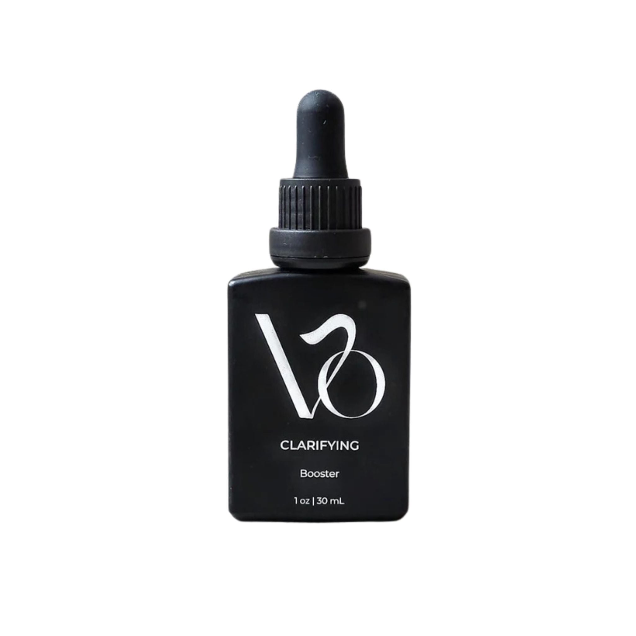 Black bottle with dropper labeled 'VO' on a white background